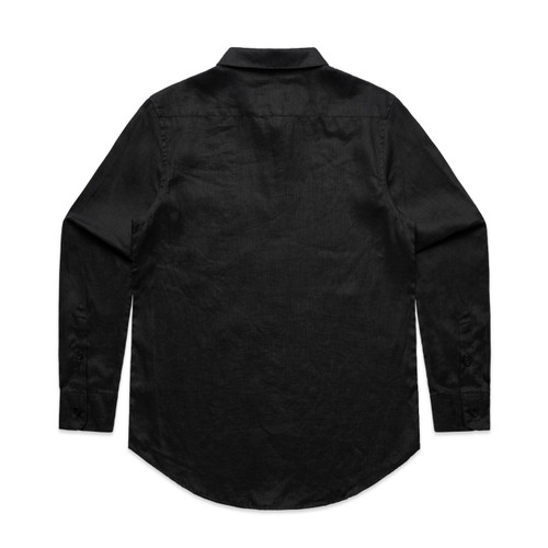 BLACK - BACK wo's-linen-shirt-black-back